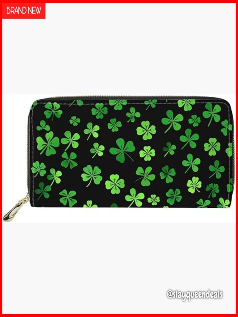 Slim PU Leather Long Wallet with Zipper, Card Slots, Phone Holder